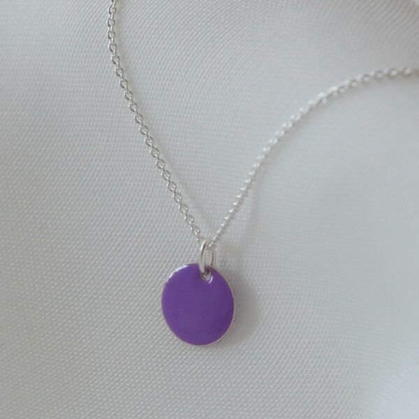 BELLYBIRD Jewellery Halskette - emailliertes Plättchen, Anhänger aus Silber mit Emaille