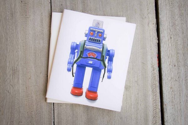 BY COPALA 2er Notizbuch mit vintage Roboter-Motiv