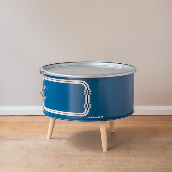 Lockengelöt Betty mit Tür - Couchtisch aus einem Hamburger Ölfass