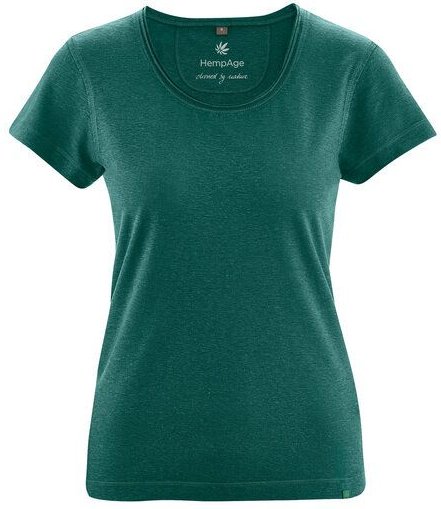 HempAge Damen T-Shirt mit Rollsaum Hanf/Bio-Baumwolle