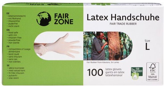 FAIR ZONE Einweg Latex Handschuhe 100 Stück, verschiedene Größen