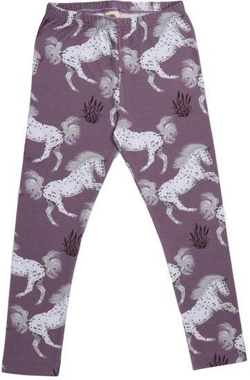 Kinder Leggings Bio-Baumwolle Walkiddy „Horse“ Lila, GOTS zertifiziert, weiche Jersey-Leggings mit Pferdeprint, elastisc...