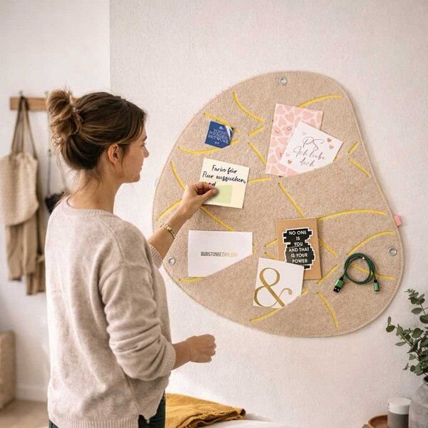 Organische Pinnwand zum Stecken und Pinnen aus Filz, Memoboard mal anders von RÅVARE (OKO-1)