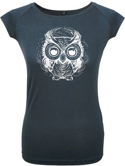 HANDGEDRUCKT "Eule" Bamboo Frauen T-Shirt