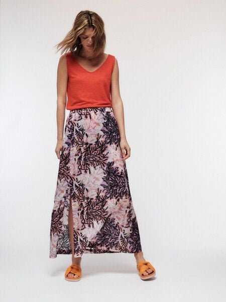 LANIUS Maxirock mit Schlitz Print Vintage Flower aus TENCEL