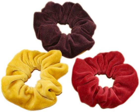 Frija Omina Scrunchies Nickisamt - Haargummis im 3er Set