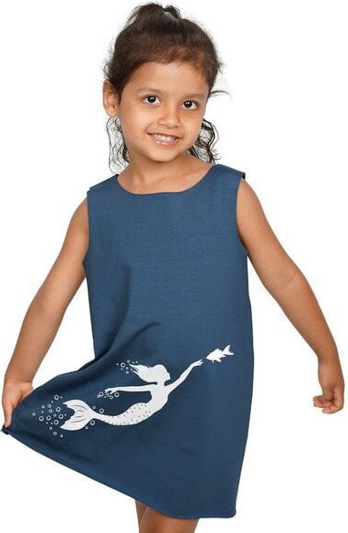 HANDGEDRUCKT Meerjungfrau Kinderkleidchen