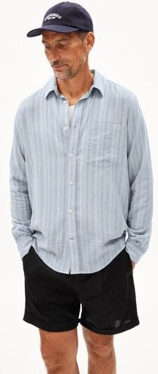 ARMEDANGELS FLAAVIEN STRIPES - Herren Hemd aus Bio-Baumwoll Mix