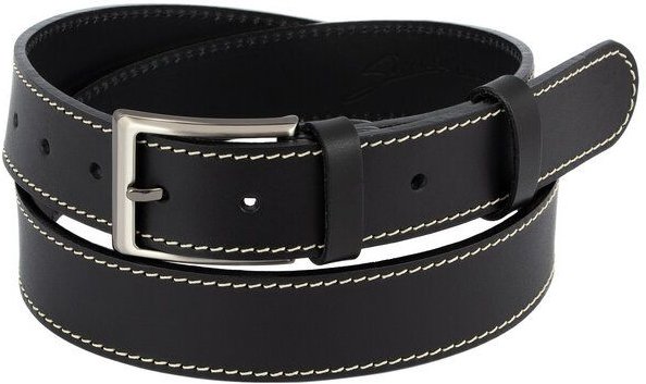 Simaru Herren Ledergürtel Orleans mit Naht, Premium Leder pflanzlich gegerbt