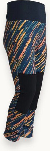 Babbily Mitwachs-Leggings Kinder Bio GOTS - Komfortbund, verstärkte Knie - Kunterbunt