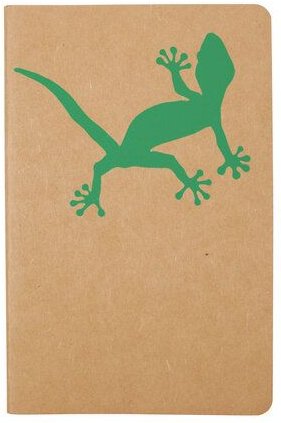 HANDGEDRUCKT "Gecko" NOTIZHEFT DIN A6 liniert