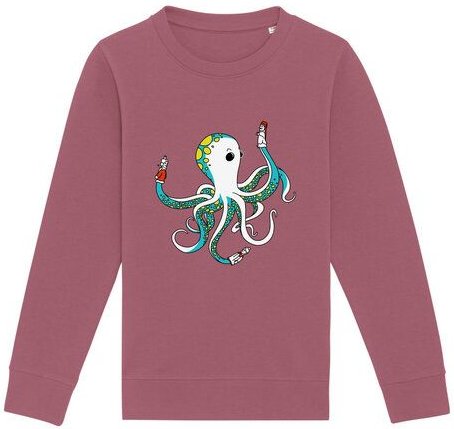 Spangeltangel Kinder-Sweatshirt "Oktopus", bedruckt,