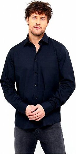 BUFFON ITALY Herren Business Hemd Bio-Baumwolle weiss schwarz Classic Fit Slim Fit