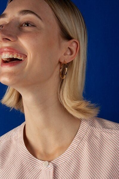 Kiwistories Premium Creolen Ohrringe Lemonaa Gold Vermeil nickelfrei