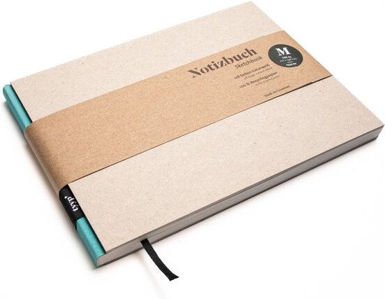 tyyp Nachhaltiges Skizzenbuch A5 (Recyclingkarton), Querformat aus 100 % Recyclingpapier „BerlinBook“
