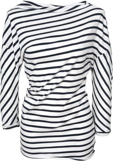 Lena Schokolade Oberteil asymmetrisch geringelt creme/navy