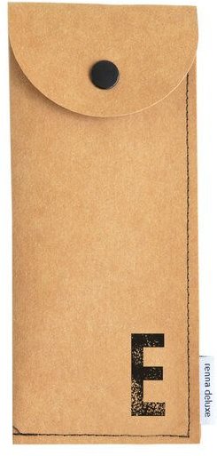 renna deluxe Stifteetui mit Monogramm, vegan, Federmäppchen, schwarz, braun, grau