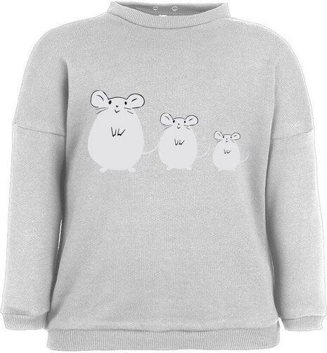 CORA happywear Baby Sweatshirt "Suli" aus Bio-Baumwolle | Grau mit Druck