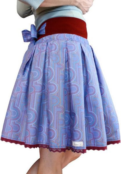liebewicht FaltenRock Rock blau bunt gemustert für Damen aus Biobaumwolle