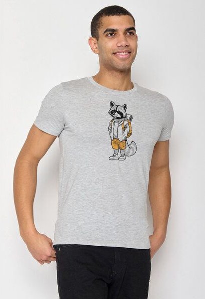 GREENBOMB Animal Raccoon Hike Guide - Sportliches T-Shirt aus Bio-Baumwolle / hochwertiger Print / GOTS / Fair & Vegan