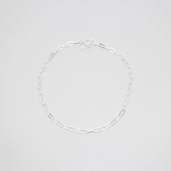 fejn jewelry Fußkette 'link chain' - flache Gliederkette aus Silber/vergoldet