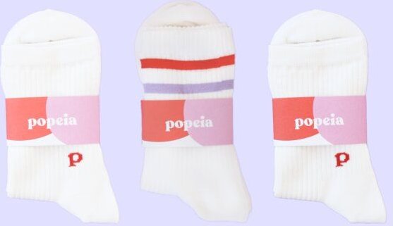 3x Socken weiß/natur "popeia" - The Sporty Set