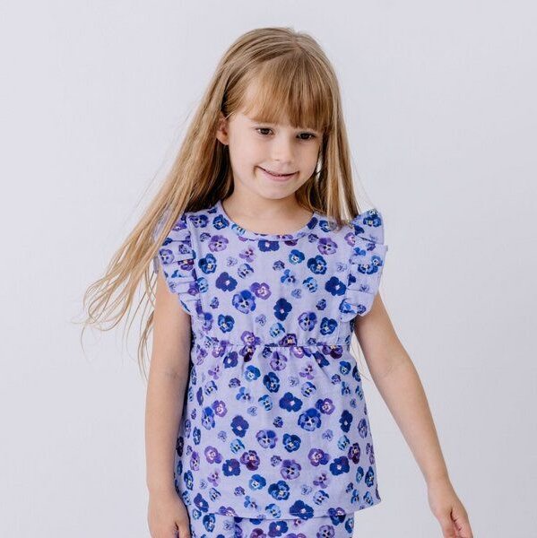 Walkiddy Purple Violas-Blouse Top
