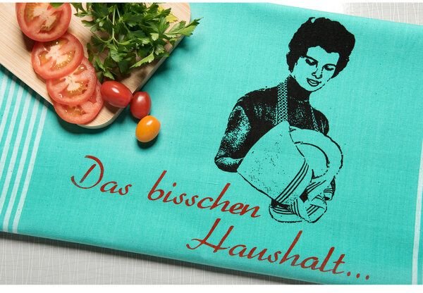 Hirschkind Bio & Fair-Trade-Geschirrtuch "Das bisschen Haushalt..."