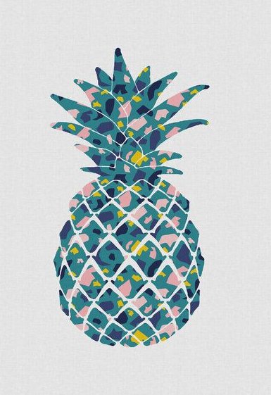 Photocircle Wandbild / Kunstdruck / Poster / Leinwand - Teal Pineapple