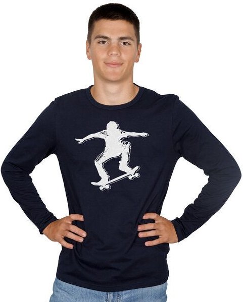 HANDGEDRUCKT "Skater" Männer Longsleeve