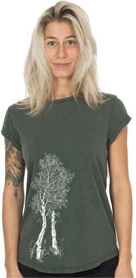 Life-Tree Shirt aus Biobaumwolle Fairwear für Damen "Birke" in Washed Blue/Washed Red/Washed Green
