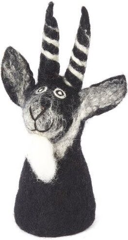 short'n'pietz schwarzer Ziegenbock als Filz Eierwärmer