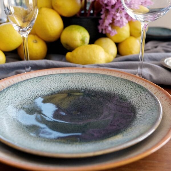 Izanami Tableware Handgemachter Kleiner Teller 4er set (⌀ 22 cm) aus Steinzeug - Krumme Lanke