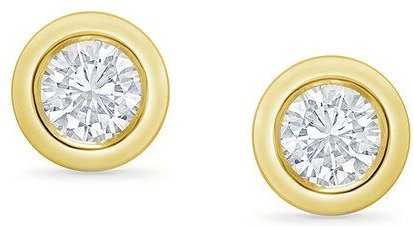 Eppi Bezelohrstecker aus Gold mit 0.1ct synthetischen Diamanten Viorica