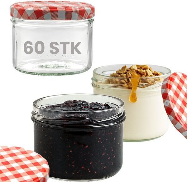 mikken Marmeladengläser 210ml mit Deckel Einmachgläser Einkochgläser Pestogläser Dessertgläser