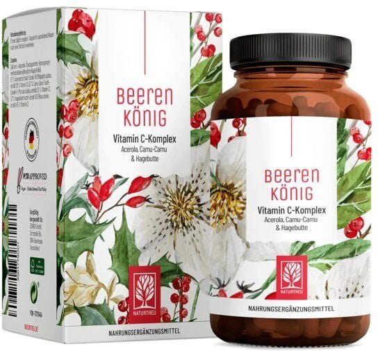 Vitamin C hochdosiert 180 vegane Kapseln Beerenkönig Naturtreu®