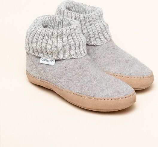 Gottstein Hüttenschuh Dakota - Hoher Filzhausschuh für Damen & Herren aus 100% Schurwolle mit extra bequemer Ledersohle ...