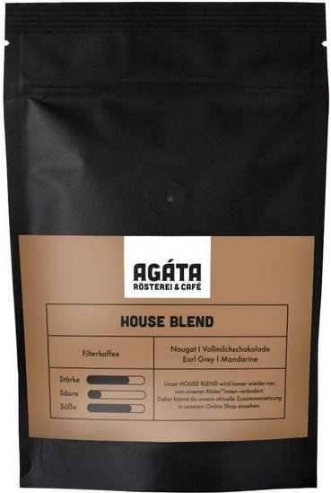 AGÁTA Rösterei & Café House Blend Filterkaffee, ganze Bohne, gemahlen, 250g