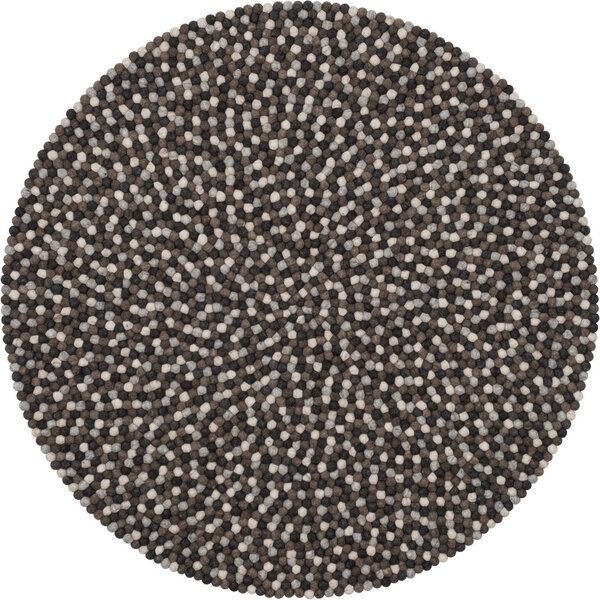 myfelt Filzkugelteppich rund, 100% Schurwolle