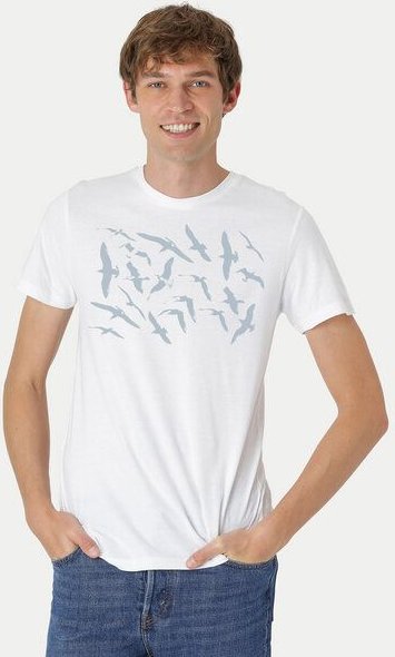 Peaces.bio - handbedruckte Biomode Fit T-Shirt Möwen Herren