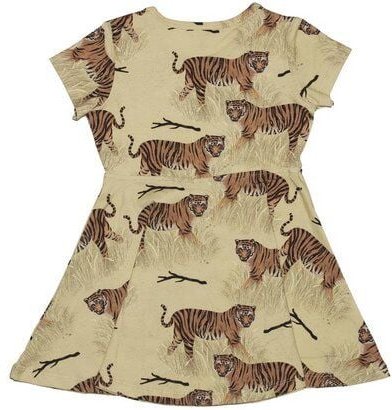 Kinderkleid Bio Baumwolle Gelb – Walkiddy Tigers Kurzarm, GOTS-zertifiziert, allergikerfreundlich, umweltfreundlich, beq...
