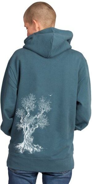Life-Tree Hoodie aus Biobaumwolle Fairwear für Damen "Olive Tree" in Dark Blue