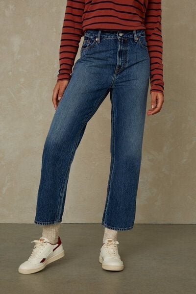 Kings Of Indigo LIORA CROPPED | CLEAN BLUE WORN REFIBRA