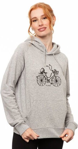 FellHerz Damen Hoodie Fahrrad-Mädchen grey melange, Bio Fair und Vegan