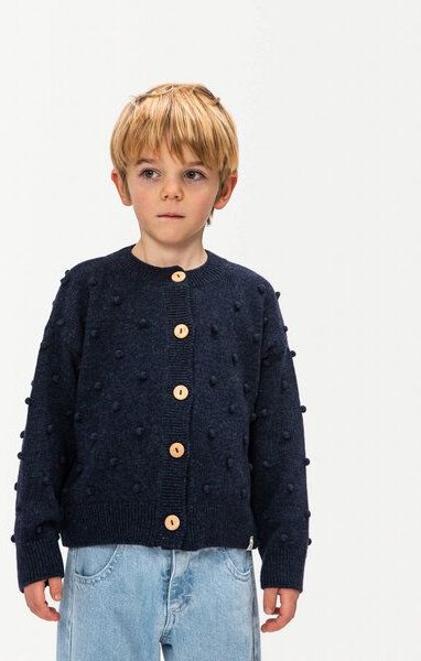 Matona Verspielte Strickjacke mit Popcornmuster aus recycelter Wolle für Kinder / Bubble Cardigan