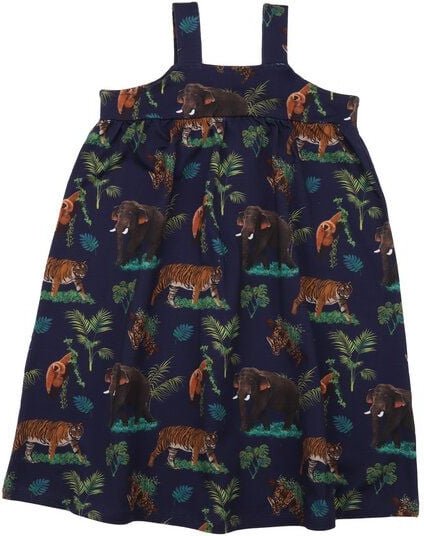 Bio-Baumwolle Tropical Asia Kleid - Blau, GOTS-zertifiziert, Nachhaltig & Fair – Walkiddy