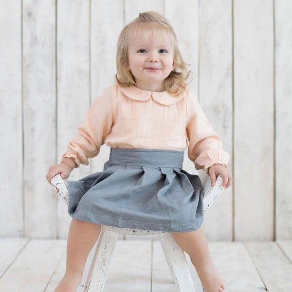 OrganicEra Bio Musselin Peter Pan Kragen Bodysuit Bluse