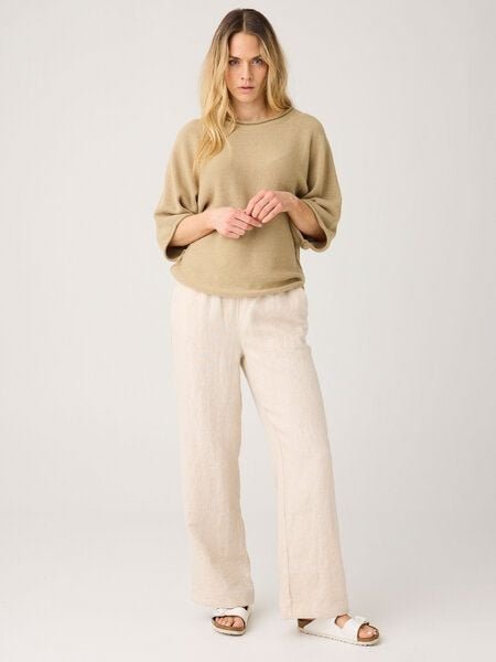 KnowledgeCotton Apparel POSEY weite, mittelhohe Leinenhose - GOTS/Vegan