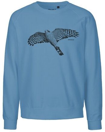 Peaces.bio - handbedruckte Biomode Bio Herren-Sweatshirt Sperber