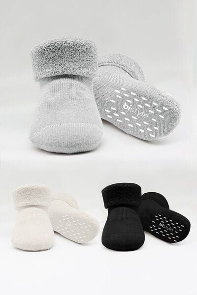 bistyle Kurzsocken (3er Pack), Frottee-Innen ABS Anti-Rutsch;Plüsch;GOTS